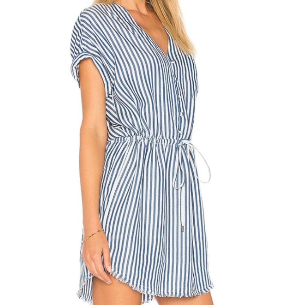 PAIGE Haidee Dress in White & Blue Bell Stripe size XS nautical-inspired